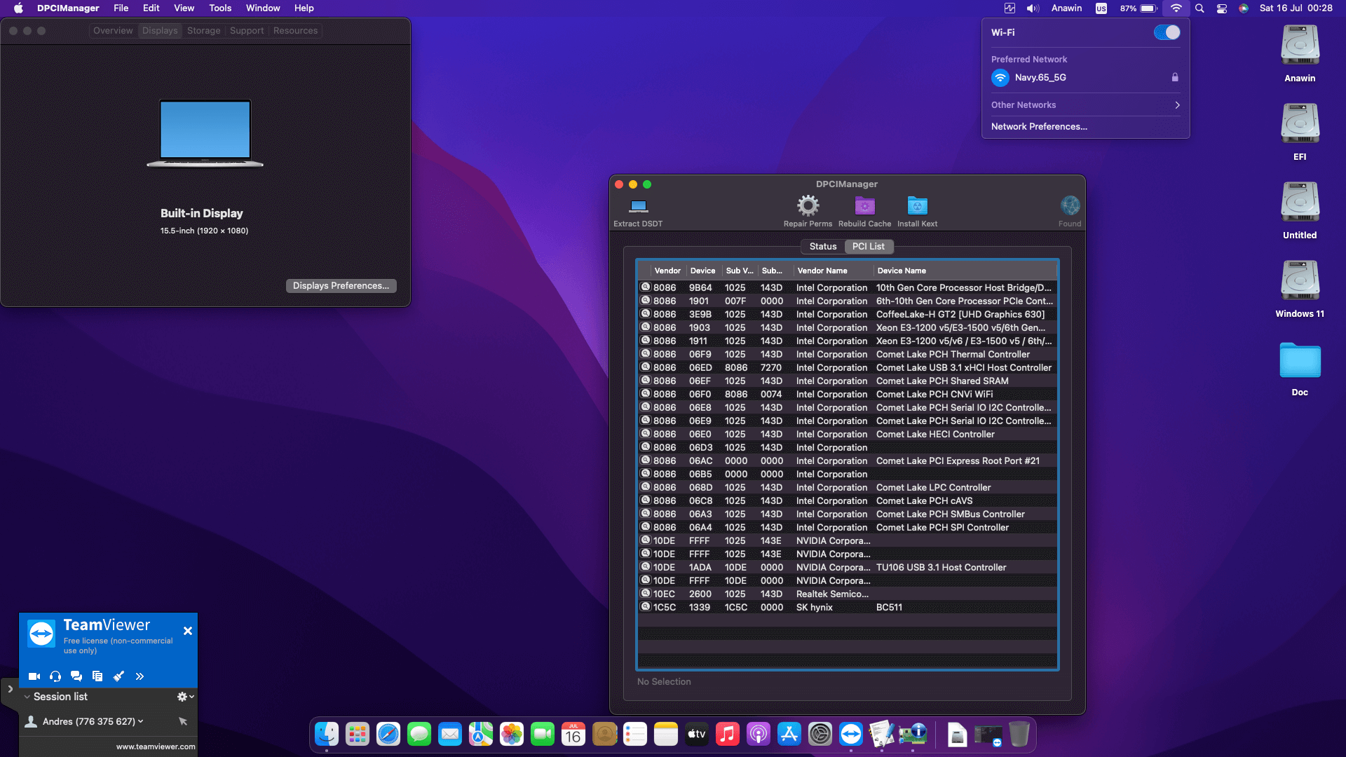 Acer Nitro 5 AN515 55 517N [CometLake   Intel UHD 630 + I2C]   OpenCore 2